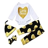 (プタス)Putars ベビー服 子供服 上下セット ロンパース 女の子 長袖 ハート柄 LITTLE GIRL 可愛い 秋 冬 新生児 歩行服 出産お祝い 記念日 プレゼント 0-18ヶ月