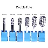 SHINA 高級なカーバイドバー 両刃 先端まで刃があり 円柱形半円形ヘッド 回転 File 1/4" 6mm SHK 6mm（頭の外径のサイズ）