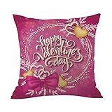 Happy Valentine枕カバー、ソファUnparaソフトコットンリネン正方形クッションカバーホーム装飾、使用可能なカラー 45 * 45cm
