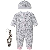 Little Me FootieベビーガールズFooted Sleeper Sleep N Play Hat andテザートワール カラー: ホワイト
