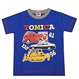 トミカ TOMICA パトカー 消防車 ブルトーザー ミキサー車 半袖Tシャツ 子供用 キッズ ベビー fo-ht05 95 F柄