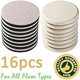 16パック再利用可能な家具スライダーすべての床タイプ、8 pack- 3.5で。フェルトSliders Plus 8 pack-plastic家具Mover ezhouseプレミアム家具移動スライダf