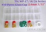 CHNsalescom 28個のTIG溶接スタッフィーガスレンズ＃10パイレックスカップキット WP-17/18/26 2.4mm 3/32