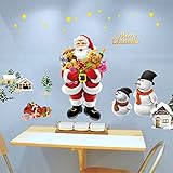 removable merry christmas santa snowman window wall sticker