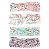 Domybest 4pcs ベビーヘアバンド レース コットンのベルト かわいいウサギの耳の形 プリンセス風 かわいい 百日記念 誕生日 出産祝い 写真小道具 3-10歳に適して
