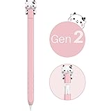 NIUTRENDZ 超薄型 Apple Pencil 第2世代 カバー シリコン保護ケース かわいい小さな牛のデザイン Apple Pencil 第二世代 のみに適用 (Apple Pencil 第2世代, ピンク)
