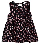 Plus Nao(プラスナオ) ミニワンピース キッズ ガールズ 子供服 ノースリーブ 半袖 フレアワンピース バックリボン カジュアル 花柄 サクラ 130 I