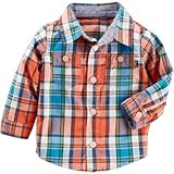 OSHKOSH(オシュコシュ) 2ポケットプラッドボタンフロントシャツ プラッド トップス長袖シャツ 9ヶ月【並行輸入】