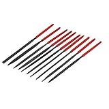 uxcell　やすり　ニードルファイルツール　スクエア　フラット　ラウンド　トライアングル　セット　プラスチックハンドル　10本入り