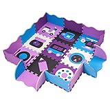 [XINXIKEJI]パズルマット　ジョイントマット　赤ちゃん　9枚入り+フェンス＋コーナー　厚手　1.4cm　30cm　キッズ　ベビー　エコ/洗える/防音/ケガ防止/　クッションマット　プレイマット