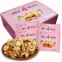 小分け4種 ミックスナッツ 1.05kg (35gx30袋) 個包装 USエクストラNo.1アーモンド使用 箱入り 産地直輸入 無塩 無添加 食物油不使用 (生くるみ アーモンドカシューナッツ 生マカダミア)