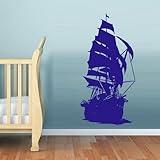 Wall Decal Vinyl Sticker Decor Art Bedroom Nursery Kids Baby Big Ship Ocean Sea Pirate (Z1054) by St