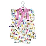 【子供甚平】女児　二重ガーゼ（綿100% ）ちょうちょむすび柄 (80)