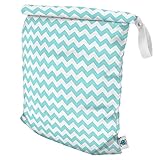 Planet Wise Roll Down Wet Diaper Bag, Teal Chevron, Large by Planet Wise