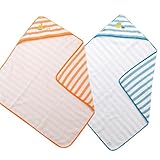 Sassy さらふわガーゼ・フード付きおくるみ (ターコイズブルー)