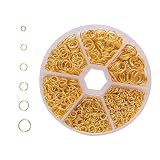 BLOOPIC 丸カン ジャンプリング 金具セット 約970個入り 4mm 5mm 6mm 7mm 8mm 10mm アクセサリーパーツ ジュエリーDIY 手芸用品 クラフト ハンドメイド 基礎パーツ 収納ケース付き（シルバー）