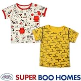 SUPER BOO HOMES（スーパーブーホームズ） キッズ 半袖Tシャツ（ハピネス＆サーフアップ柄/PEANUTS/スヌーピー） 下着 肌着 アンダーウェア SBH-4014714 ナチュラル 1