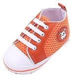 C-Princess子供靴 ベビー スニーカー メッシュシューズ キャンバスシューズ 帆布靴 女の子 男の子 赤ちゃん 軽量 カジュアル スポーツ (12cm, 7オレンジ)
