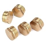 BQLZR変換六角ヘッド真鍮パイプ継手プラグG 3 / 4 " Pack of 5