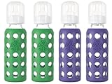 Lifefactory Bpa-free Glass Baby Bottle - (9 oz. in Green/Purple Colors) by Lifefactory
