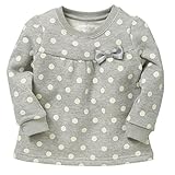 西松屋 [CHチェロキー] 裏起毛ドット総柄切替トレーナー 【80cm・90cm】　80　グレー