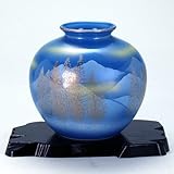 【九谷焼】 5号花瓶 木立連山 花瓶、花台、トムソン化粧箱入り。