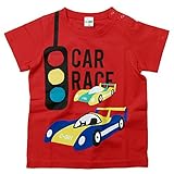 《初夏盛夏対応》 CHEEK ROOM(チイクルーム)  製品洗い加工済み42/2天竺レーシングカー半袖Tシャツ 100cm/RE NO.B-470138