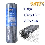 亜鉛メッキハードウェア布24インチ/ 36インチ/ 48インチW x25足/ 50足L - 1 / 2インチx 1 / 2インチ19 Ga