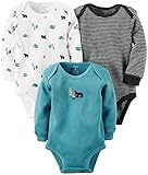 カーターズ（Carter's) 男の子用ぬっくりクマさんサーマル編み長袖ボディースーツ3枚セット (6months(61-67cm)) [並行輸入品]