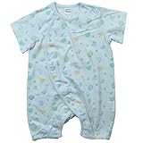 《年間定番》Babbun(バブーン)40/2天竺アニマル顔Ptフィットオール 60cm /サックス NO.KK-31-2421