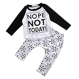 ベビー服　男の子　レタープリント　長袖　Ｔシャツ　パンツ　セット (70 (0-6M), 白い)