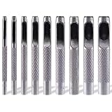 BTtime 穴あけポンチ （2.5mm 3mm 4mm 5mm 6mm 7mm 8mm 9mm 10mm） 9本セット 丸形 打ち抜きポンチ レザークラフト DIY 穴あけ道具