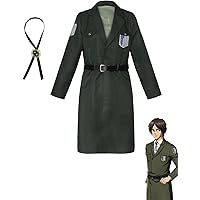 進撃の巨人 調査兵団 コスプレ衣装　コート　軍服　リヴァイ　ハンジ　ミカサ Amazon.co.jp: コスプレ 衣装 フルセット ジャケット コート