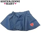 (ジェニィベビー)JENNI BABY レーヨンデニム ハートワンポイント スカート 80 ブルー(050)