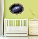 36 "舷窓インスタントOuter Space Ship Window ViewスパイラルGalaxy # 3楕円形リベット壁デカール子供ステッカーベビールームホームアート飾りden Mural Ma