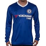 2016 2017チェルシーFC Diego Costa Cesc Fabregas Eden Hazardホーム長袖Football Soccer Jersey inブルーfor New Seaso