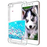 OKZone Xiaomi Redmi 4A ケース HDスクリーンフィルム付き キラキラ キレイ ファッション リキッド流砂 3D 輝き かわいい 透明 TPU ゲルシリコーン 耐衝撃ボディ 全面保