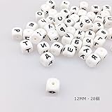 Mamimami Home 噛がため ロシアのアルファベットビーズ 安全素材 シリコーン製 12MM カスタム 外国人の名前 赤ちゃん特別な噛むペンダント 外出 看護用おしゃぶりチェーン おしゃれ D