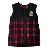 【アウトレット20％OFF】ボアスリーパー　毛布みたいに 暖かい ボア素材　新生児から4歳位まで使える　ベストタイプ　ベビー　キッズ (チェックレッド)