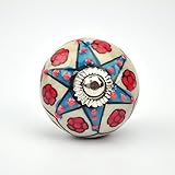 Ornate colorful floral Ceramic knobs for cabinets & cupboards - hand painted pulls