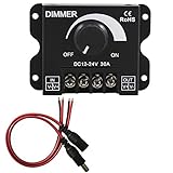 Kabenjee高品質PWM 0~100％LED調光スイッチロータリーノブON/OFFスイッチ、ブラックアルミハウジング付き、最大30A調光5050用3528 2835 5630 1210 5730 