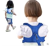 DEBON 迷子防止紐 ハーネス 手つなぎ補助帯 リュック セーフティー ベルト子供 超軽量 耐久性良い 調整可能 天使の羽根 可愛い 安全 外出用 (ブルー)
