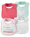 カーターズ Carter's 女の子用 ハート ドット よだれかけ 4枚セット ビブ 出産祝い プレゼント [並行輸入品]