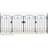 YKK ap　シャローネシリーズ　トラディシオン門扉1型　06-12　門柱・4枚折戸セット カームブラック