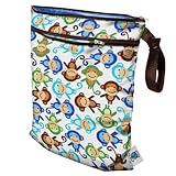 【並行輸入品】Planet Wise Hanging Diaper Wet/Dry Bag (Monkey Fun)