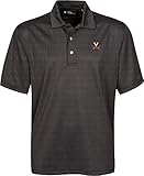 NCAA Virginia Cavaliers Men 's Links Tech Stretch Tonalジャカード半袖ポロシャツ、スモール、ブラック