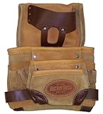 BucketBoss 88783 Leather 3 Tier Nail Bag with Tape Holder by Bucket Boss
