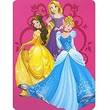 Disney Princess Keys to the Kingdom Belle Cinderella Rapunzal Tangled 60x80 Twin Mink Style Blanket 
