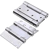 UHPPOTE　蝶番　ヒンジ　ドアヒンジ　4インチ　ステンレス鋼製　ダブルスプリングドアフリーゲートヒンジ　双方向 180° 開く　丁番　オープン　インストールネジ付き　UHPPOTE 4 inch 