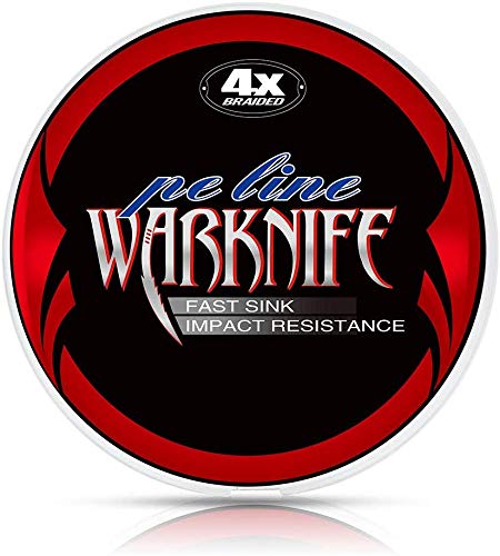Warknife PEライン 4編 釣り糸 釣りライン (0.4号 0.6号 0.8号 1号 1.2号 1.5号 2号 2.5号 3号 3.5号 4号 5号 6号 7号 8号 9号 10号) (1000m 500m 300m 200m 150m) X